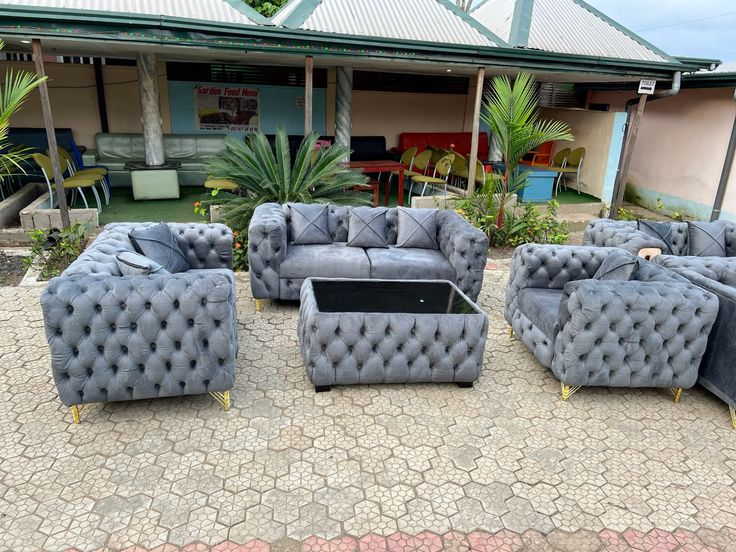 Velvet Tables and Tufted Ottomans - Image 9