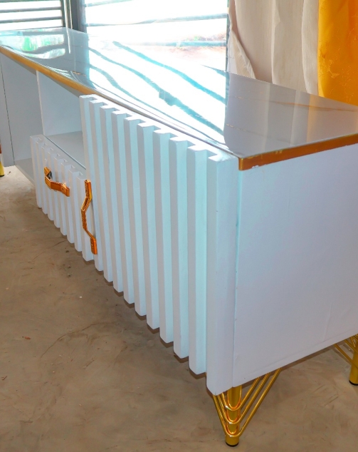 Urban Craft white and gold TV stand